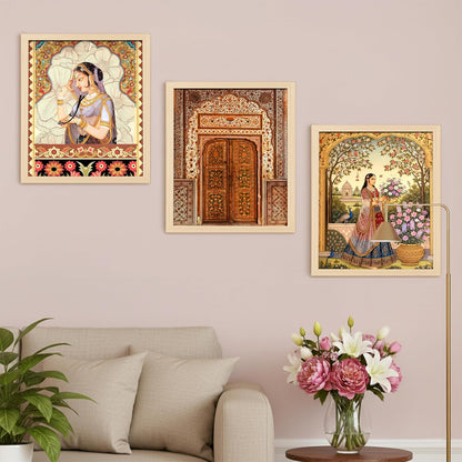 Rousrie Madhubani Wall Art Painting | Framed Wall Paintings For Home Décor | Wall Decoration Painting | Frames For Home Décor Office Frame Living Room (Design 3)