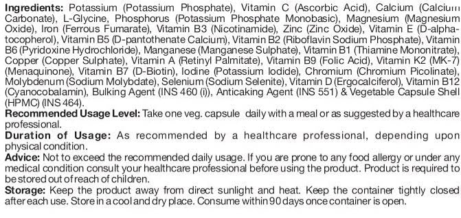 Product label with ingredients and usage instructions