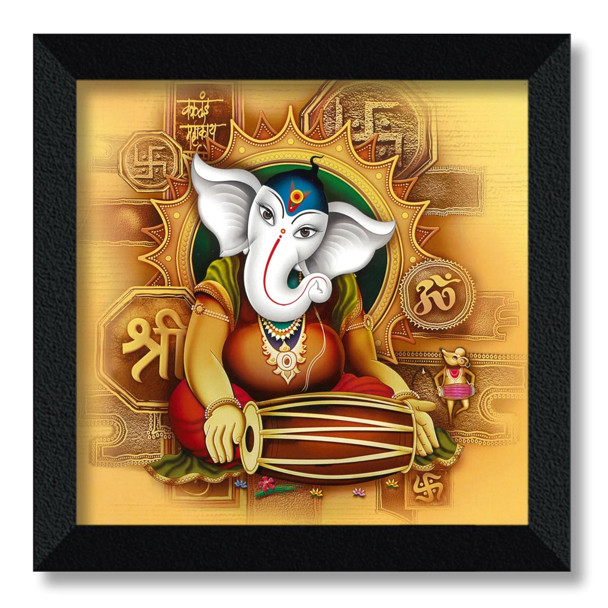 Ganesha modern art premium wall painting for home decoration 9.5 inch x 9.5 inch MOQ-SD1A
