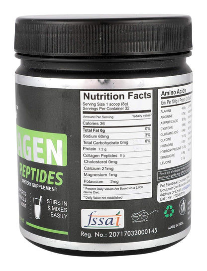 Nature's Secret Pure Hydrolysed Collagen Supplement 250 Gm | 99% Protein | FSSAI Approved | for Radiant Skin, Thicker Hair, Stronger Nails & Joints | Unflavoured Bottle