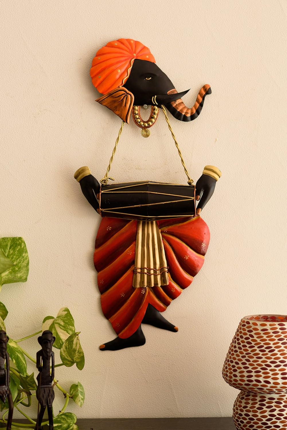 Lord Ganesha Playing Dholak Wall Hanging