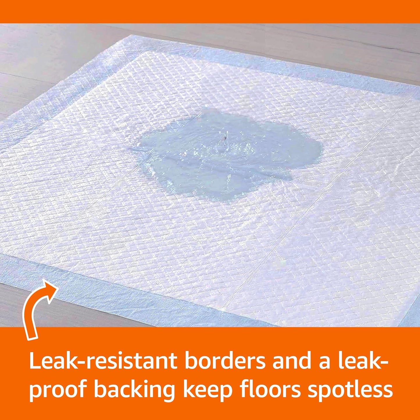 AmazonBasics Pet Pee Pads for Potty Training| Standard | Regular 56 x 56cms | 50 Pieces | Leak-Proof Quick Dry Design, 5-Layer Design, for Small Dogs and Puppies (Standard, Regular Size, 50 Pads)