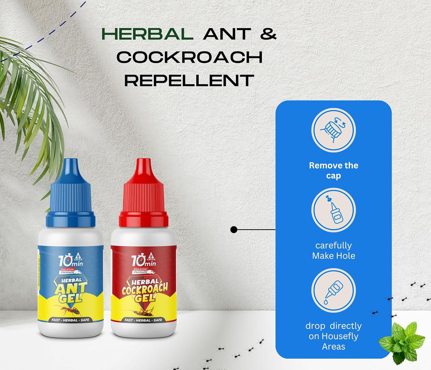 Amish Combo Pack of Eco- Friendly Ant Gel 20g with Amish-C Cockroach Gel 20g for Home Kitchen Ants & Cockroach | Instant Results for Insect Control