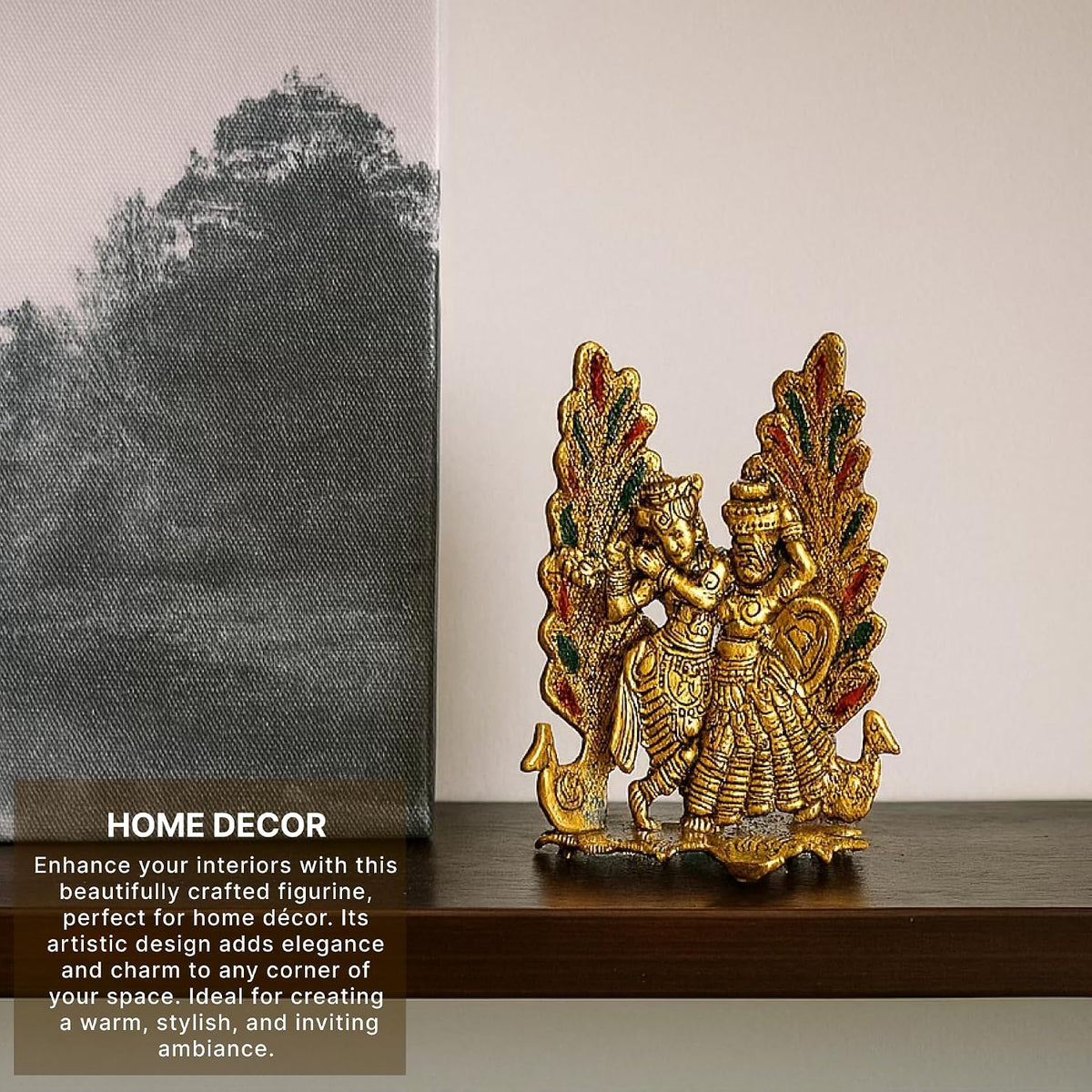 Radha Krishna Idol & Figurine for Home | God Idol for Pooja Room | Radha Krishna Murti & Gift Article (L15 x W10 x H16 cm)