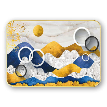 Abstract modern art Premium Sparkle Lamination Finished Surface Golden Slim Frame (13 x 19 Inch) For Home/Office/Hotel painting MG-633