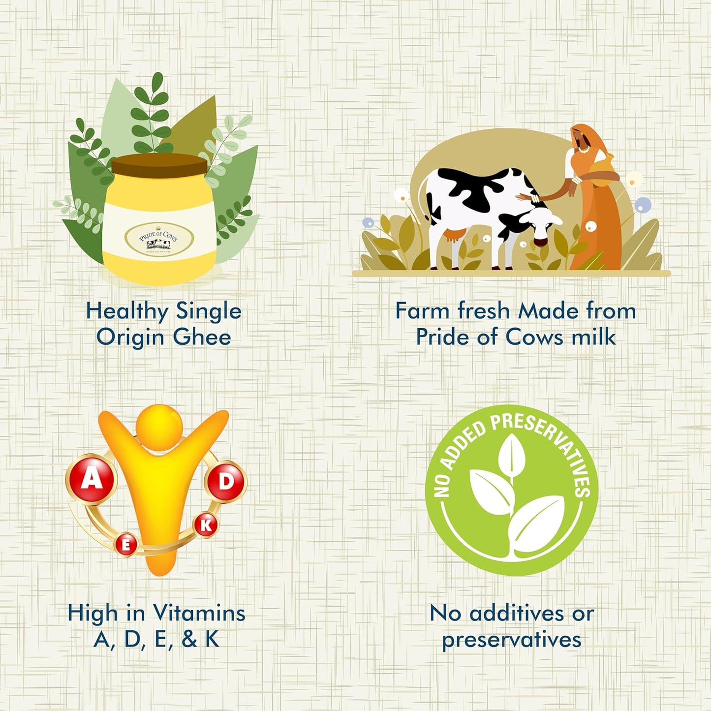 Pride Of Cows Pure Ghee I Single Origin I Untouched by Human Hands I Farm Fresh Granular Cow Ghee I 100% Pure,Natural & Healthy I Easy To Digest I Rich In Healthy Fats I No Added Preservative