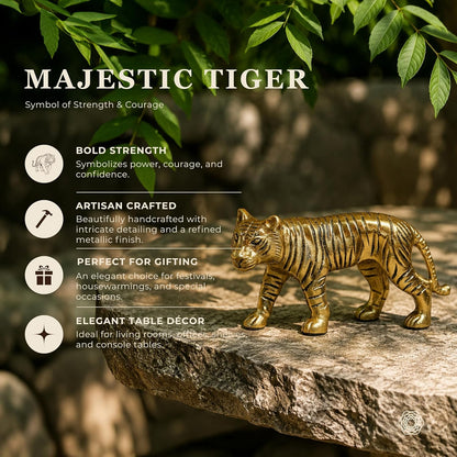 BEHOMA Metal Tiger Decorative Figurine Showpiece
