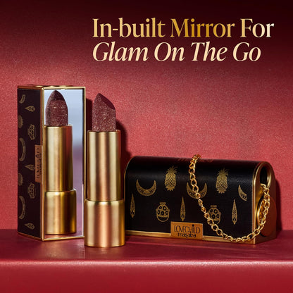 LoveChild Masaba "The Batua" Lipstick, Gulaabo (Red) Rich Satin Finish Lipstick with Built-in Mirror, Hydrating, Nourishing Formula with Jojoba Oil, 4g