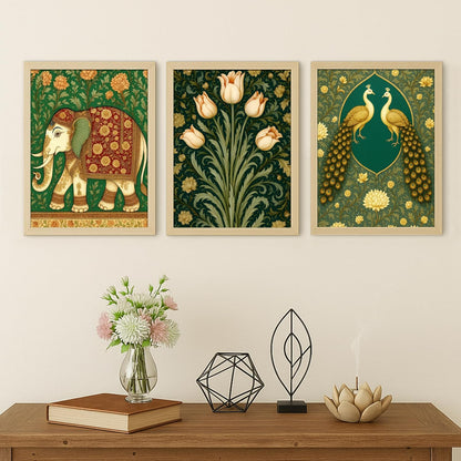 Rousrie Madhubani Wall Art Painting | Framed Wall Paintings For Home Décor | Wall Decoration Painting | Frames For Home Décor Office Frame Living Room (Design 8)