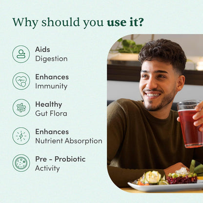 Man Matters NoBloat Gut health Blend for Gut Health, Better Digestion & Immunity | Relieves Bloating & Improves Metabolism | 5 Billion CFU | 15 Sachets