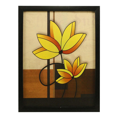 3 PC Set of Floral Paintings (1061) Without Glass 5.2 X 12.5, 9.5 X 12.5, 5.2 X 12.5 inch