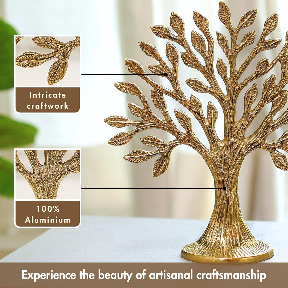 BEHOMA Kalpvriksha Tree of Life Showpiece for Table Decor - 19.5cm