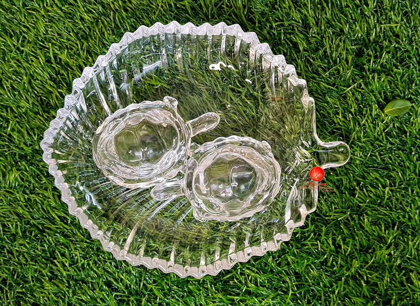 SAUDEEP INDIA Vastu Feng Shui Crystal Turtle Tortoise with Plate for Good Luck Feng Shui Tortoise Turtle (Turtle for Love)