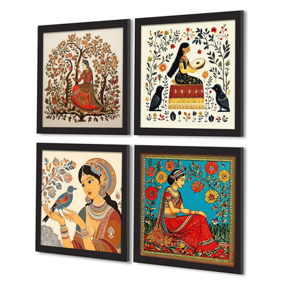 Framed Art Painting For Home, Living Room, Hall | Traditional Paintings With Frame For Home Decor (Rajasthani D2)