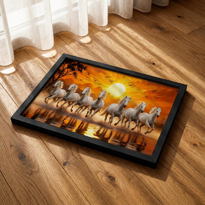 7 Horse Vastu Wall Painting (Landscape Collection) (Natural, Design 15, 48L x 33W cm)