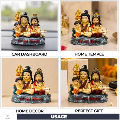 UNOVATE Shiva Parivar for Car Dashboard | Shiva Idol | Shiv Parivar Statue for Car | Mahadev Idol for Car, Home Temple, Office Desk. (Shiv Parivar)