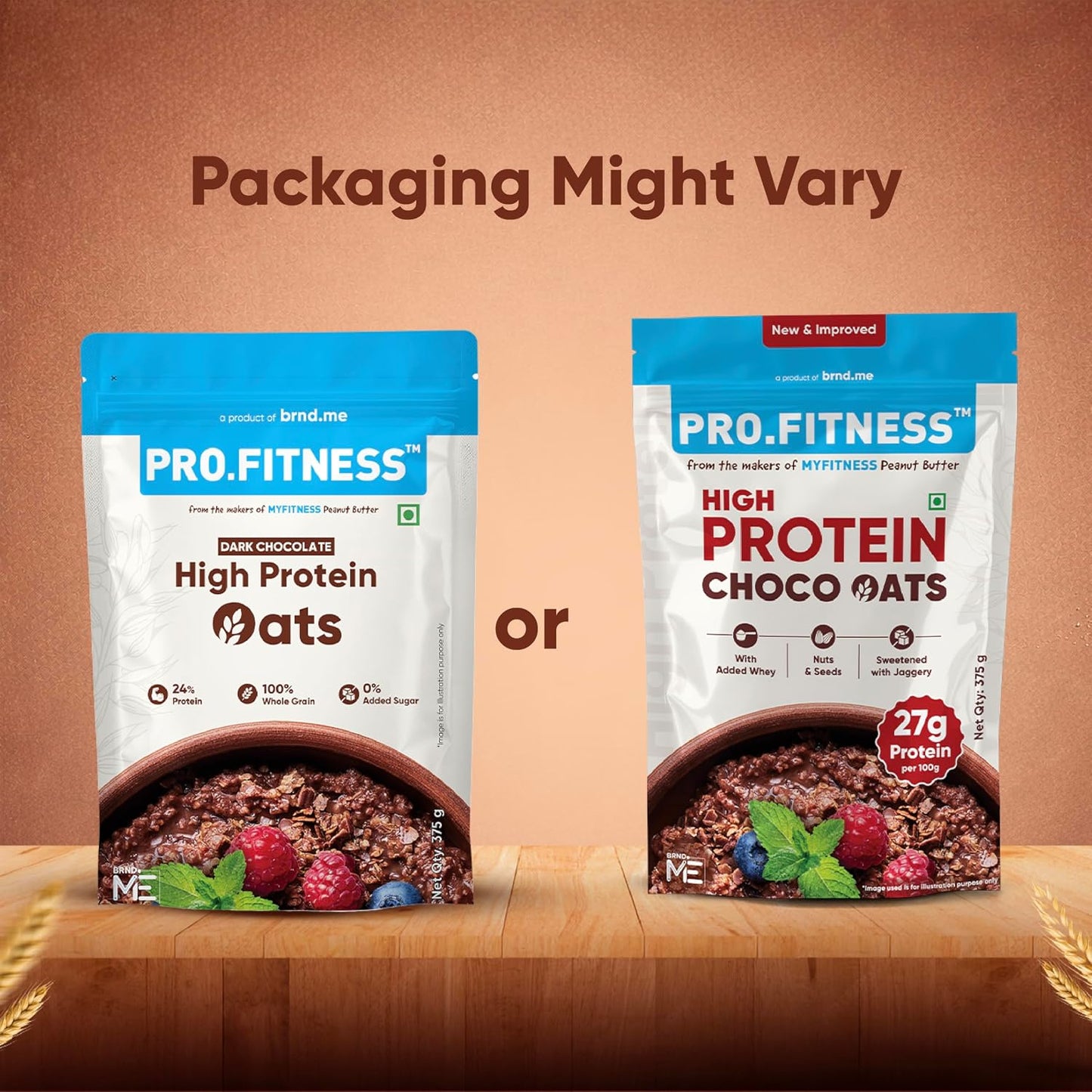 Pro.Fitness 27g High Protein Oats (By MyFitness) | Dark Chocolate Oats with Almonds, Pumpkin Seeds and Raisin | Chocolate Rolled Oats with Jaggery - No Refined Sugar | Breakfast Cereals