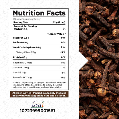 GOURMET HEALTH IMPRESSIONS | Superior Grade Whole Clove (Laung) - Rich Aroma, Handpicked, Non-GMO - Perfect for Flavorful Cooking & Aromatic Infusions | GHI Foods | GHI SPICES