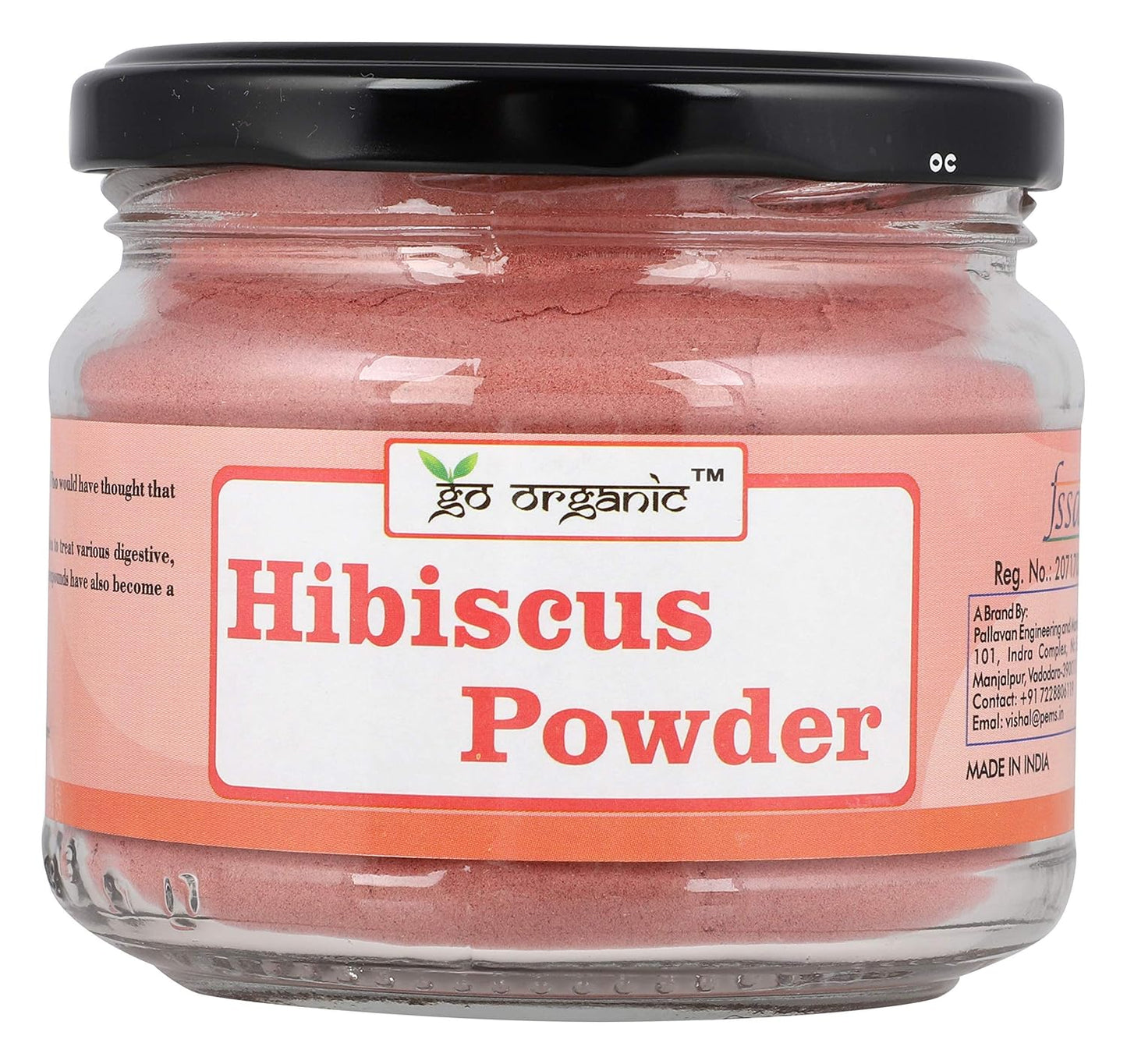 Go Organic Hibiscus Powder For Skin And Hair - 150 g(Glass Jar Packing)