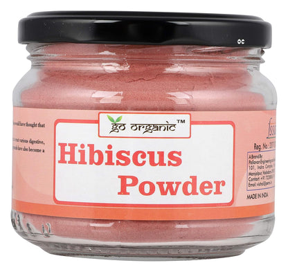 Go Organic Hibiscus Powder For Skin And Hair - 150 g(Glass Jar Packing)