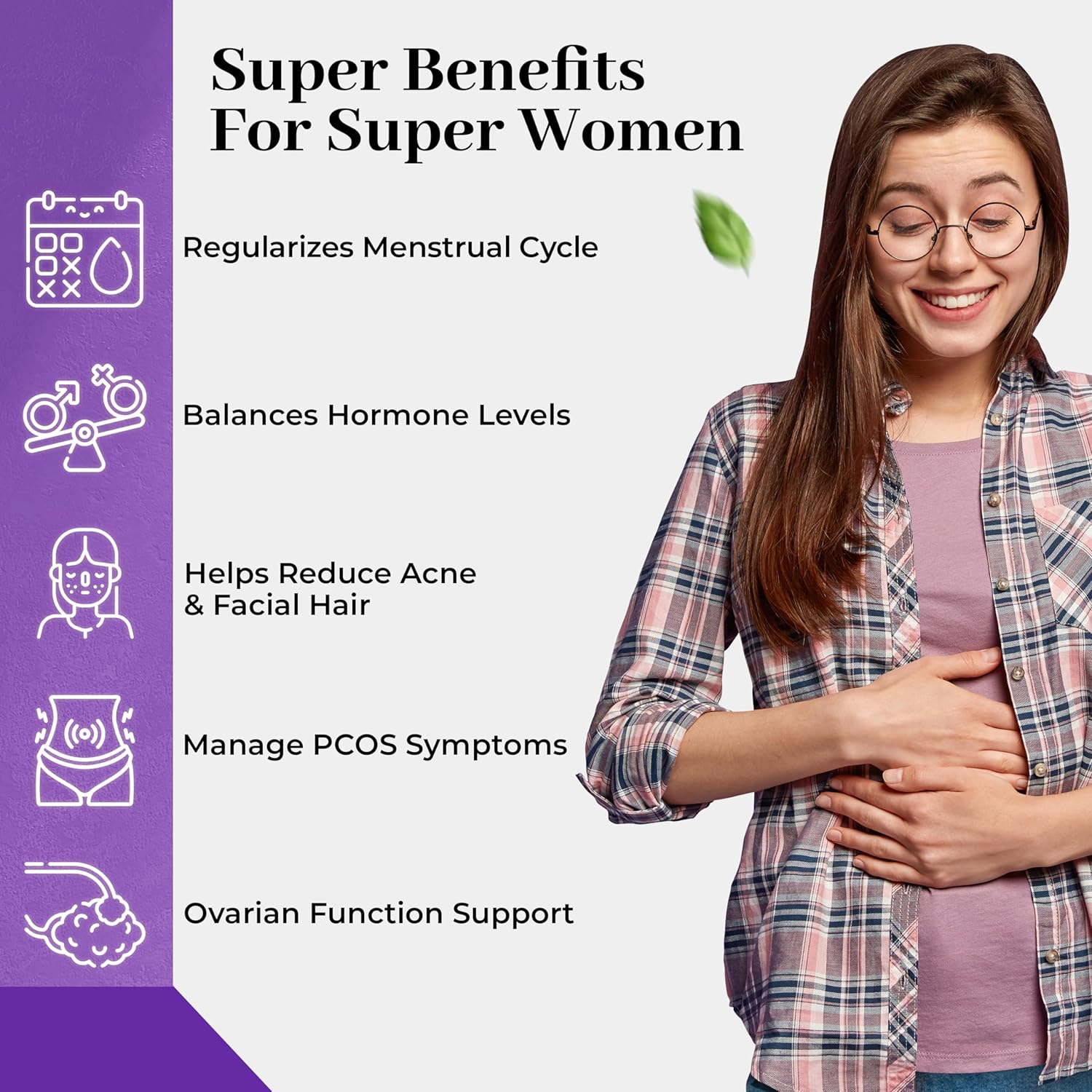 Zephivo HEALTH VEDA ORGANICS PRIVATE LIMITED Plant Based Pcos With Myo-Inositol 2000Mg, D-Chiro-Inositol 50Mg|60 Veg Tablets|Healthy Regular Menstruation|For Women
