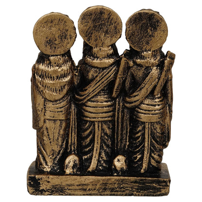 Premium Polyresin Ram Darbar Idol Statue Murti Showpiece for Home Temple and Office Temple (5.5 x 4 x 2 Inches, Medium Gold)