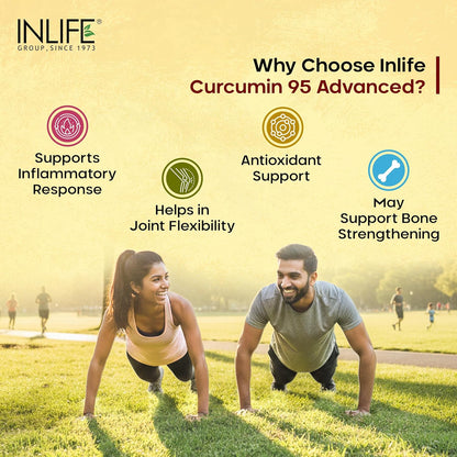 INLIFE Curcumin C3 Complex (95% Curcuminoids) 500 mg Turmeric with BioPerine (Piperine) Extract Supplement 5 mg - 60 Capsules (Pack of 1)