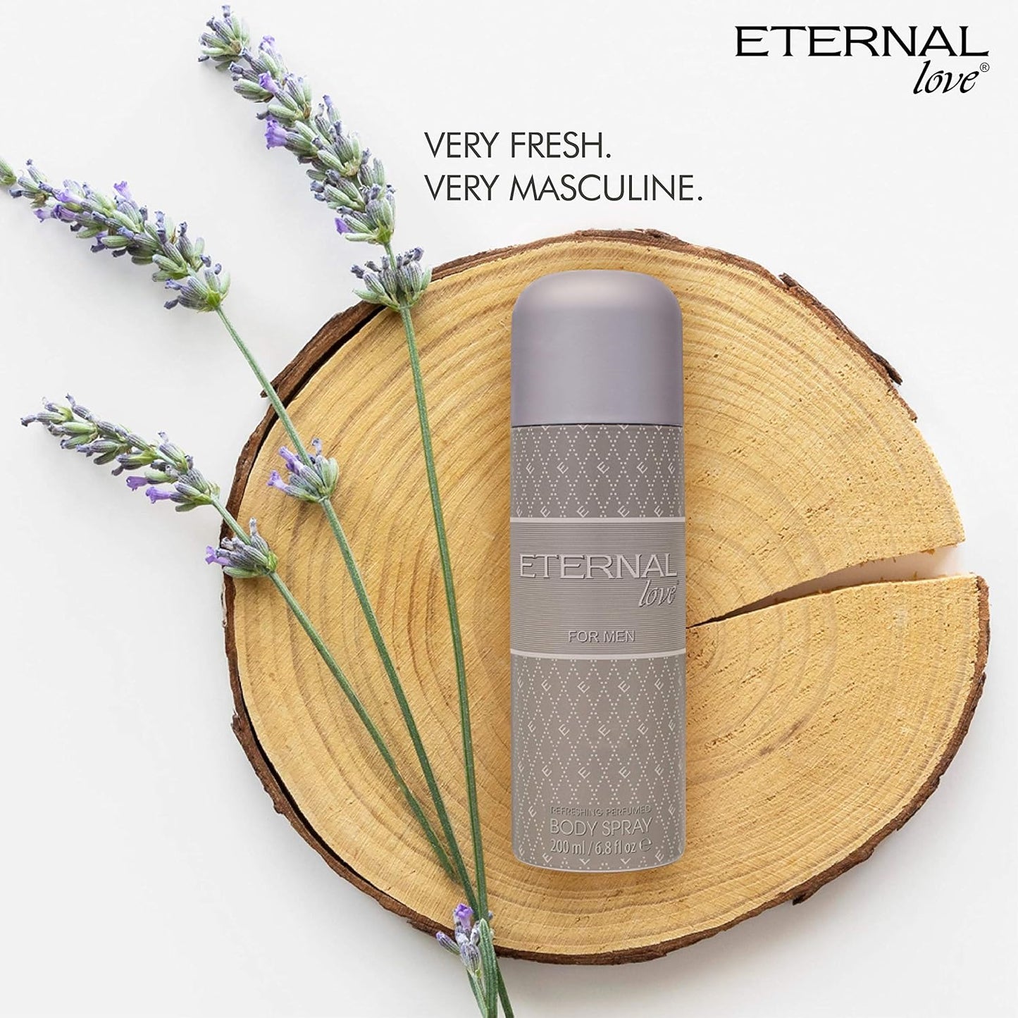 Eternal Love Body Spray for Men | Travel Size | Fresh, Cool & Energizing Scent | Long-Lasting Perfume | Woody Body Spray for Man | Gift for Him | 200ml