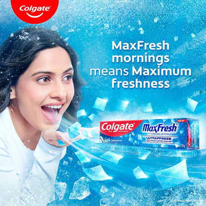 Colgate MaxFresh Toothpaste, Blue Gel Paste with Menthol for Super Fresh Breath, 600g, 150g X 4 (Peppermint Ice, Combo Pack)