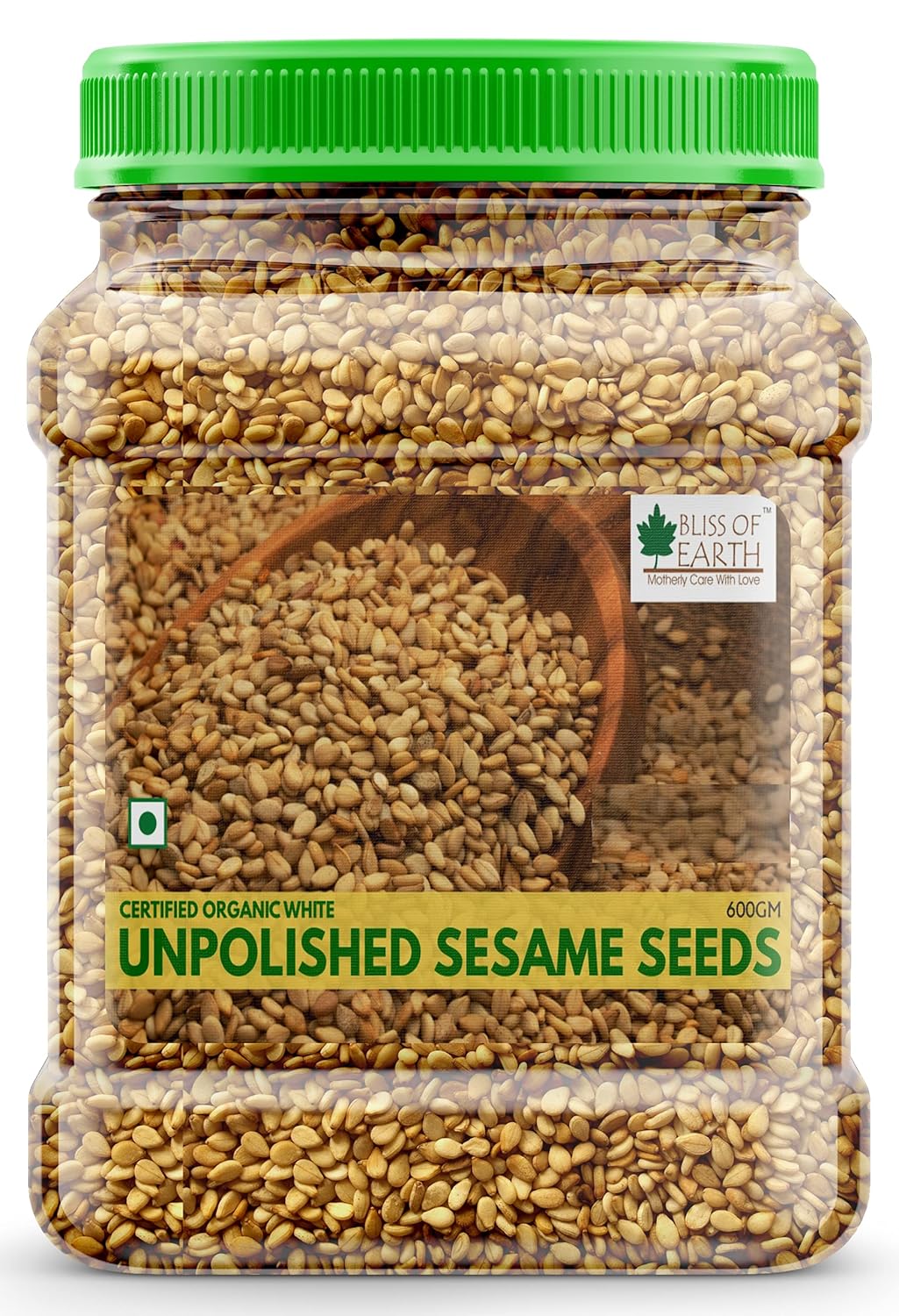 Bliss of Earth Organic Unpolished White Sesame Seeds 600 gm For Eating, Raw Til Seeds