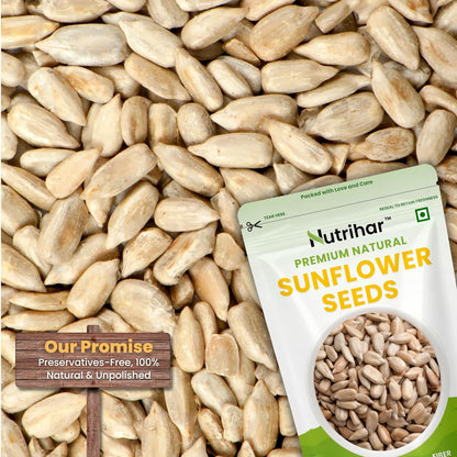 Nutrihar Raw Sunflower Seeds 100g | Double-Cleaned | Protein & Vitamin-E Rich, Sunflower Seeds for Eating | Surajmukhi ke Beej
