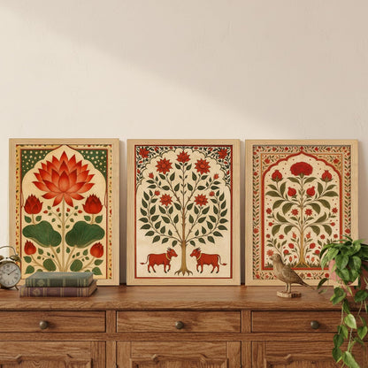 Rousrie Madhubani Wall Art Painting | Framed Wall Paintings For Home Décor | Wall Decoration Painting | Frames For Home Décor Office Frame Living Room (Design 11)