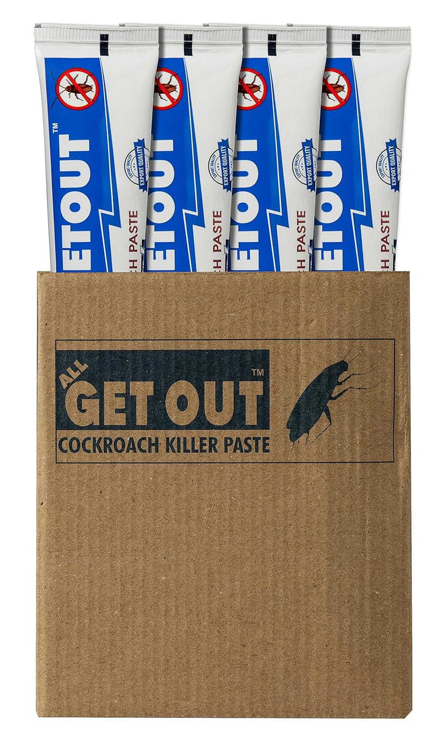 GETOUT Anti Roach Paste Cockroach Killer Gel 180g | Long-Lasting & Highly Effective Formula for Kitchen, Home & Commercial Use | Easy Application, No Smell & Non-Messy Cockroach Control Solution for Home (Pack of 4)