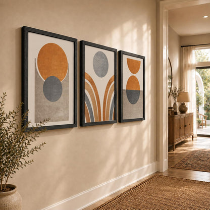 Retro Wall Art Decor Paintings | Set of 3 Minimalist Wall Art Frames for Home Decoration | Perfect for Living Room, Bedroom & Office (Art-8, 10x13inch)
