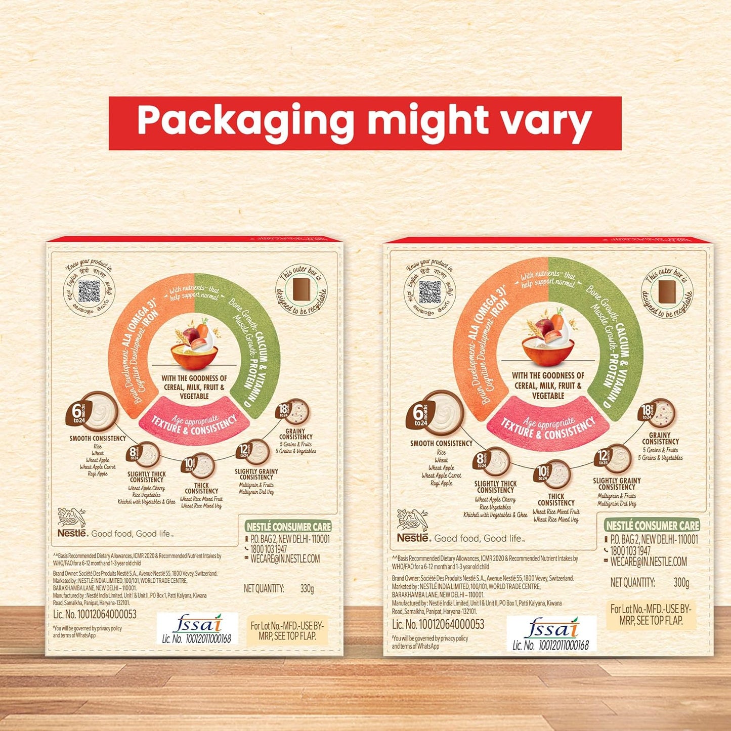 CERELAC Baby Food Cereal | No Refined Sugar | No Preservatives | Wheat Apple Carrot for 6 to 24 Months Baby | With Omega 3 Iron Protein Calcium Vit D | Instant Cereal | 300g (Weight may vary upwards)