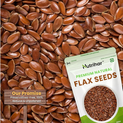Nutrihar Raw Flax Seeds 100g | Double-Cleaned | Rich in Omega-3 & Protein | Good for Hair Growth | Alsi Seeds 100g
