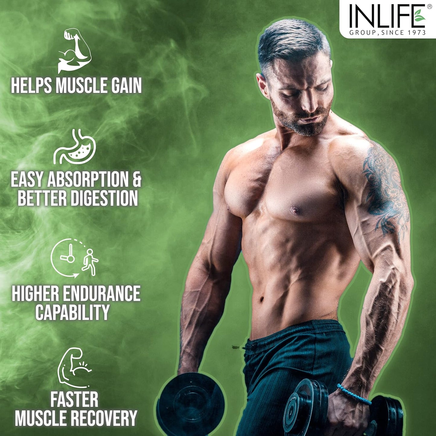 INLIFE Muscle Mass Gainer With Whey Protein Powder Body Building Supplement (Chocolate 1kg)