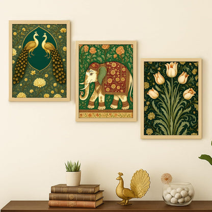 Rousrie Madhubani Wall Art Painting | Framed Wall Paintings For Home Décor | Wall Decoration Painting | Frames For Home Décor Office Frame Living Room (Design 8)