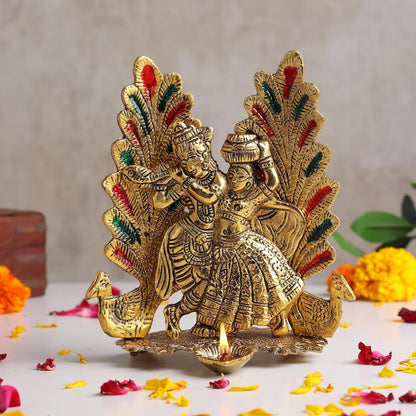 Radha Krishna Idol & Figurine for Home | God Idol for Pooja Room | Radha Krishna Murti & Gift Article (L15 x W10 x H16 cm)