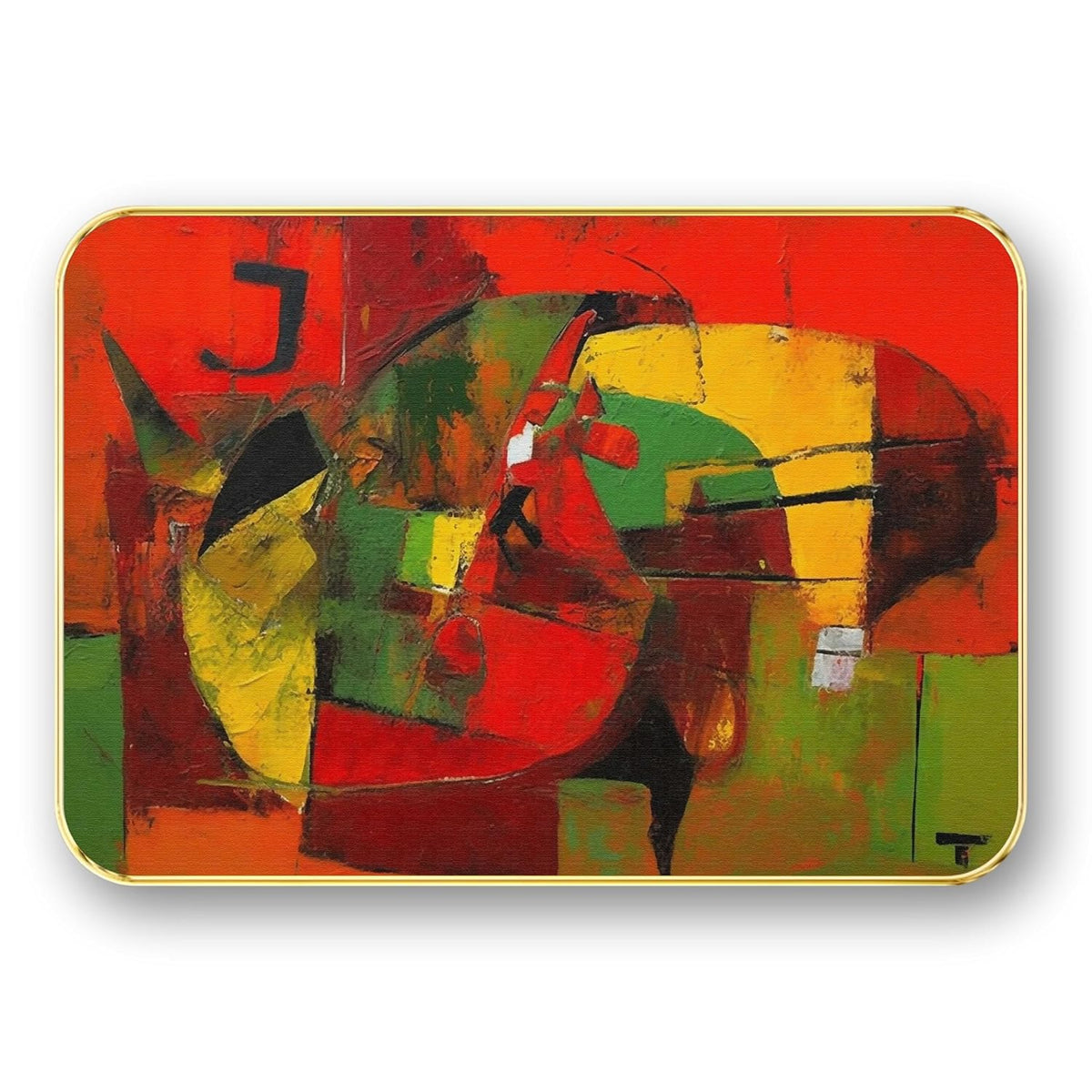 Abstract modern art Premium Sparkle Lamination Finished Surface Golden Slim Frame (13 x 19 Inch) For Home/Office/Hotel painting MG-614