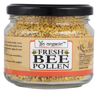 Go Organic Organics Bee Pollen Honey - Natural Anti-Oxidant Rich in Protein and Immunity Booster - Simply Good Food - 150g