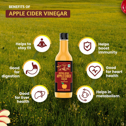 Dabur Himalayan Apple Cider Vinegar with Mother of Vinegar | Raw, Unfiltered, Unpasteurized | For weight loss and boost immunity| No added colours or preservatives - 500 ml