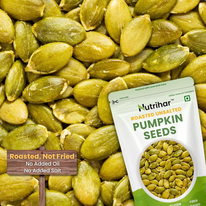Nutrihar Roasted Pumpkin Seeds 100g | AAA Grade | Unsalted & Roasted Pumpkin Seeds for Eating | No Added Oil | Protein Rich Seeds