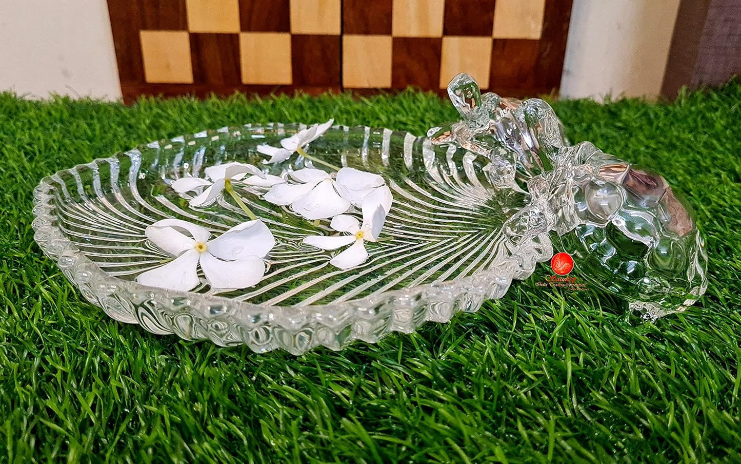 SAUDEEP INDIA Vastu Feng Shui Crystal Turtle Tortoise with Plate for Good Luck Feng Shui Tortoise Turtle (Turtle for Love)