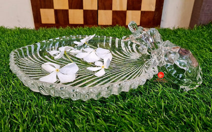 SAUDEEP INDIA Vastu Feng Shui Crystal Turtle Tortoise with Plate for Good Luck Feng Shui Tortoise Turtle (Turtle for Love)
