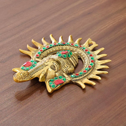 Metal Ganesha ji Statue,Ganpati Wall Hanging Sculpture Lord Ganesh Idol Lucky Feng Shui Wall Decor Your Home, Office,Religious Gift Article