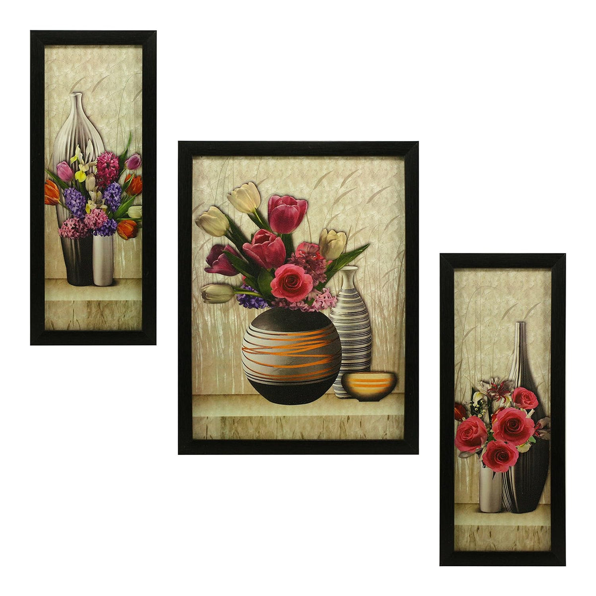 3 Pc Set of Floral Paintings (1056)