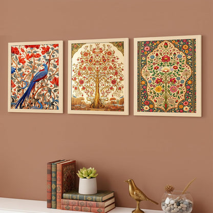 Rousrie Madhubani Wall Art Painting | Framed Wall Paintings For Home Décor | Wall Decoration Painting | Frames For Home Décor Office Frame Living Room (Design 2)