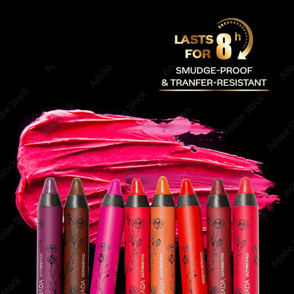 FACES CANADA Ultime Pro Matte Lip Crayon - Divine Rose (Nude), 2.8g | 8HR Long Stay | Smooth Creamy Matte Texture | Intense Color in 1 Stroke | Hydrates With Chamomile & Cocoa Butter