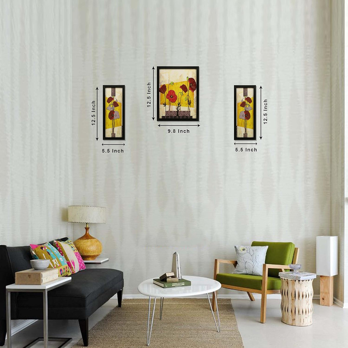 3 PC Set of Floral Paintings (1062)